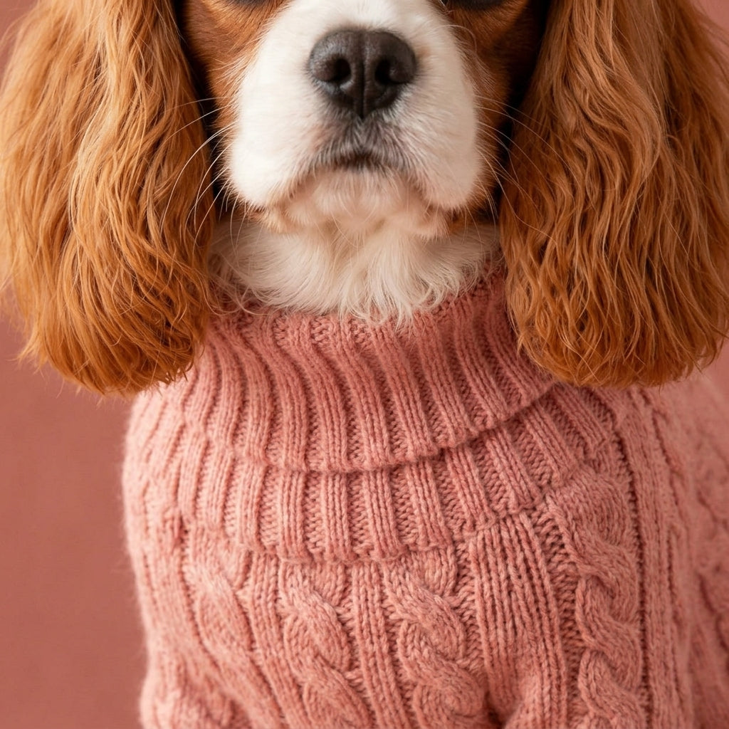 RUVMILORA™ Heritage Cable Knit Pet Sweater – Classic Dog Knitwear, Warm Puppy Jumper & Luxury Small Dog Winter Outfit