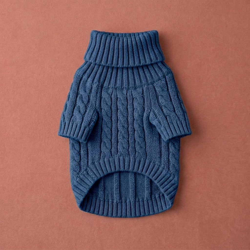 RUVMILORA™ Heritage Cable Knit Pet Sweater – Classic Dog Knitwear, Warm Puppy Jumper & Luxury Small Dog Winter Outfit