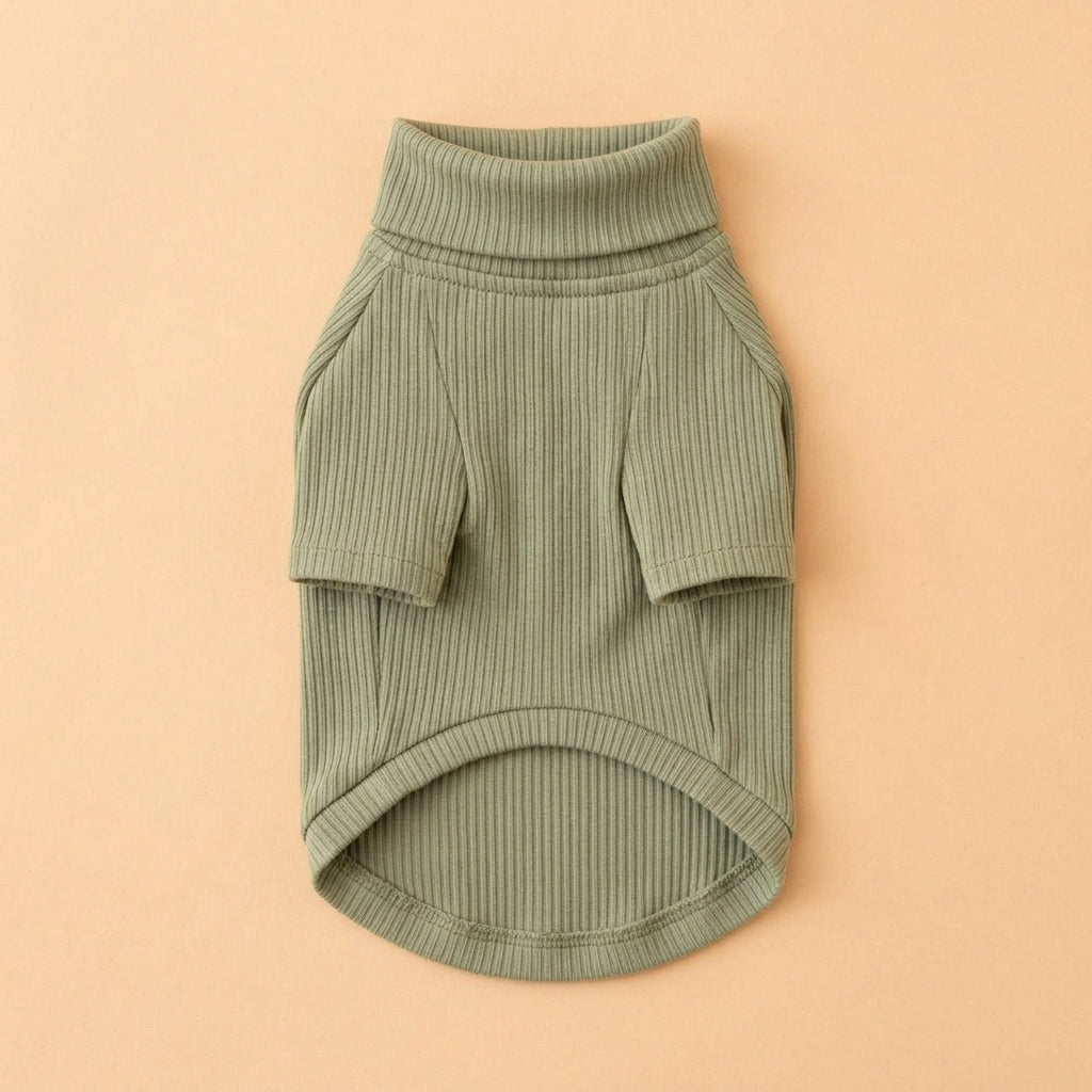 RUVMILORA™ Studio Mock Neck Dog Top – Minimal Pet Turtleneck, Stretch Puppy Shirt & Lightweight Layering Dog Apparel