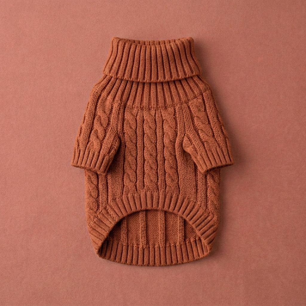 RUVMILORA™ Heritage Cable Knit Pet Sweater – Classic Dog Knitwear, Warm Puppy Jumper & Luxury Small Dog Winter Outfit