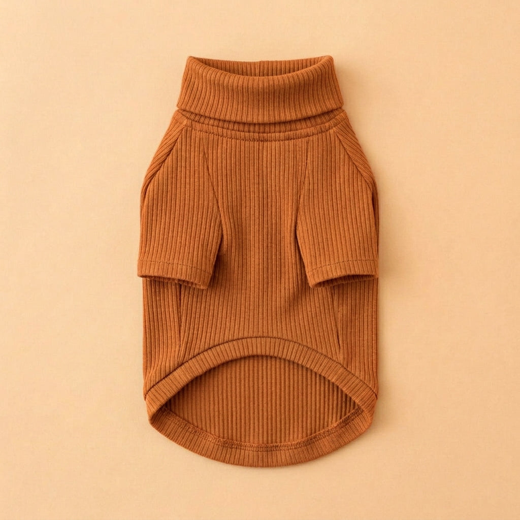 RUVMILORA™ Studio Mock Neck Dog Top – Minimal Pet Turtleneck, Stretch Puppy Shirt & Lightweight Layering Dog Apparel