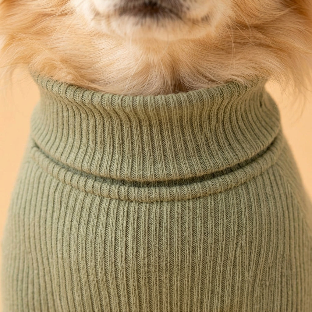 RUVMILORA™ Studio Mock Neck Dog Top – Minimal Pet Turtleneck, Stretch Puppy Shirt & Lightweight Layering Dog Apparel